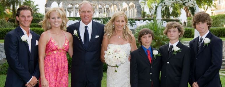 Colton Jack’s mother, Chris Evert, with her then-husband Greg Norman with their children.